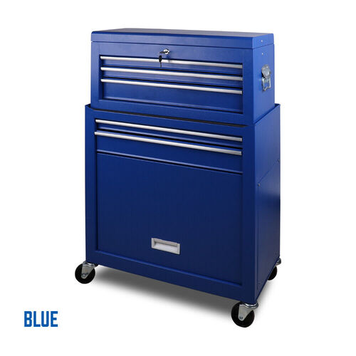 7 Drawer Tool Box Chest Cabinet Trolley Toolbox Garage Storage Lockable Blue