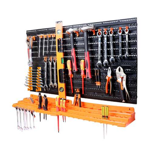 52Pc Wall Mounted Tool Storage Rack Wrench Spanner Holder Screwdriver Pliers New