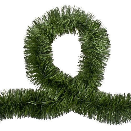 5x 2.5m Christmas Tinsel Xmas Garland Sparkly Snowflake Party Natural Home Décor, Pine Green