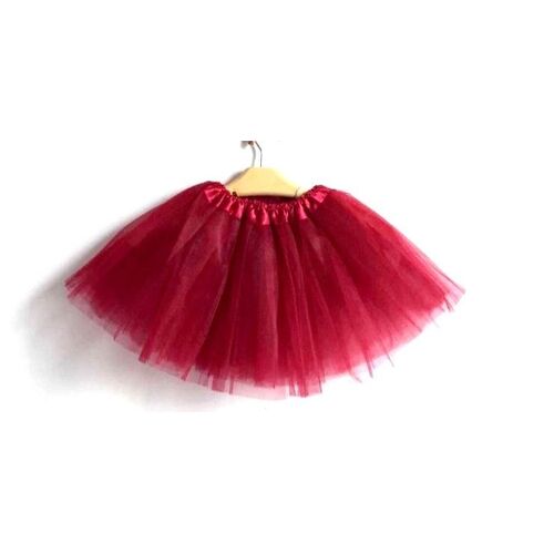 New Adults Tulle Tutu Skirt Dressup Party Costume Ballet Womens Girls Dance Wear, Burgundy, Kids