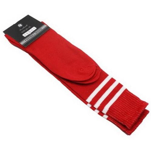 Mens Womens Sports Breathable Tube Long High Socks Knee Warm Casual Footy Soccer, Red