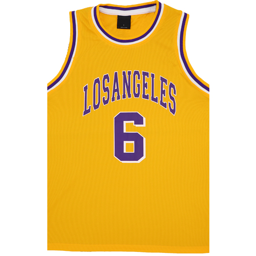 Kid's Basketball Jersey Tank Boys Sports T Shirt Tee Singlet Tops Los Angeles, Yellow - Los Angeles 6, 8
