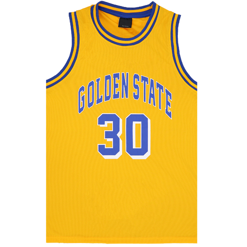 Kid's Basketball Jersey Tank Boys Sports T Shirt Tee Singlet Tops Los Angeles, Yellow - Golen State 30, 6