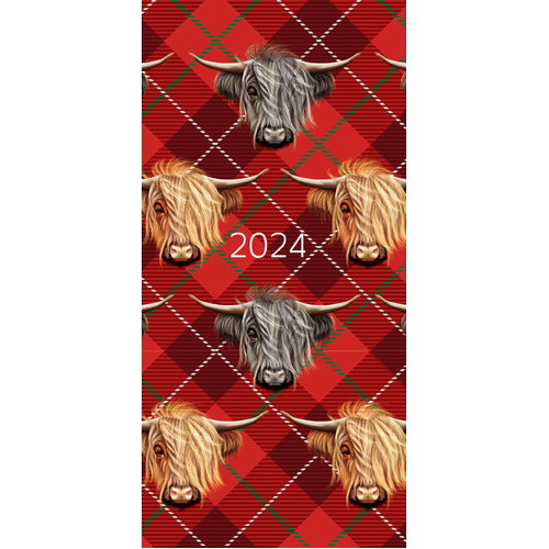 Highland Cows - 2024 Flexi Pocket Diary Premium Planner Christmas New Year Gift