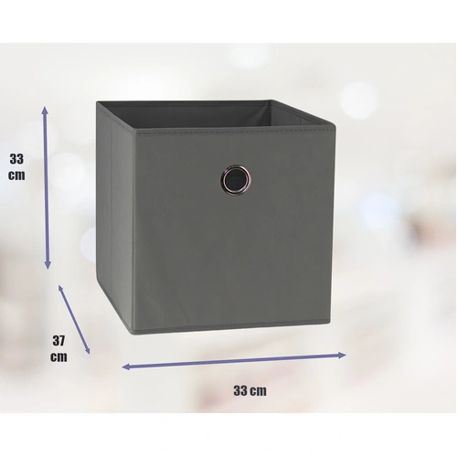 SORTI 33x33x27 CM Grey 6-Pack Foldable Storage Cubes - Fabric Bookcase Organizers for Toys and More