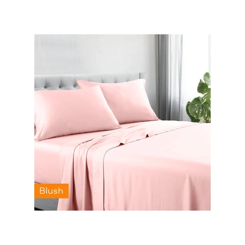 1200tc hotel quality cotton rich sheet set single blush