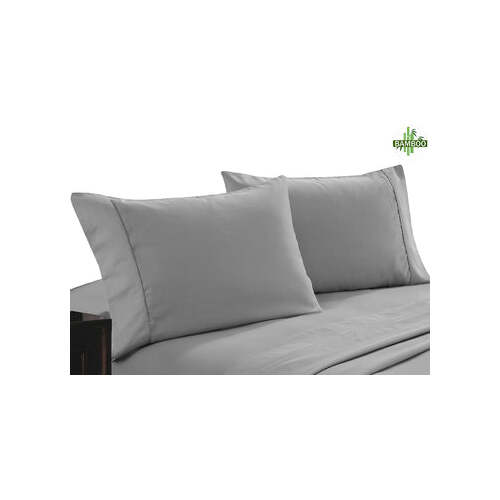 400 thread count bamboo cotton twin pack pillowcase silver
