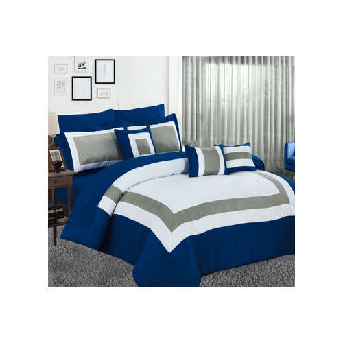10 piece comforter and sheets set king navy