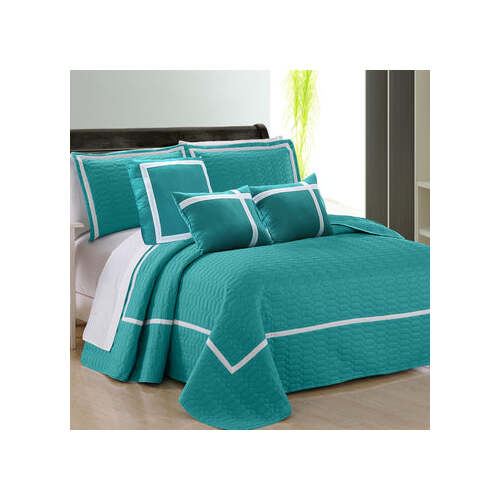 6 piece two tone embossed comforter set king teal