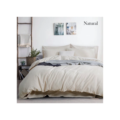 luxurious linen cotton quilt cover set queen natural