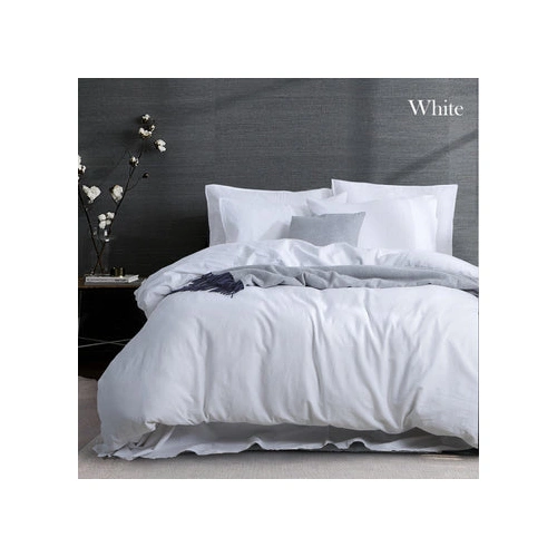 luxurious linen cotton quilt cover set queen white