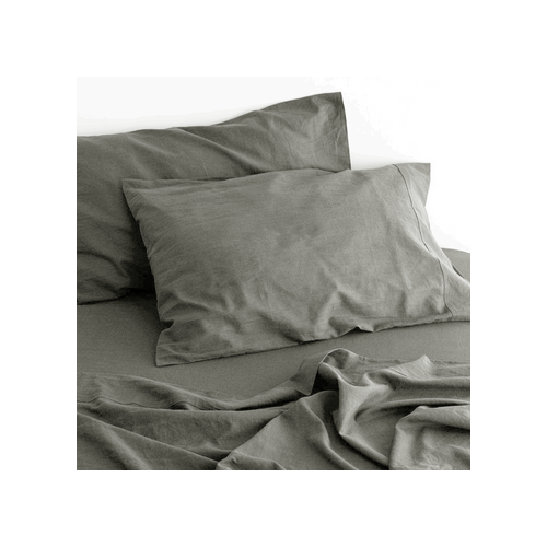 luxurious linen cotton sheet set 1 king single grey