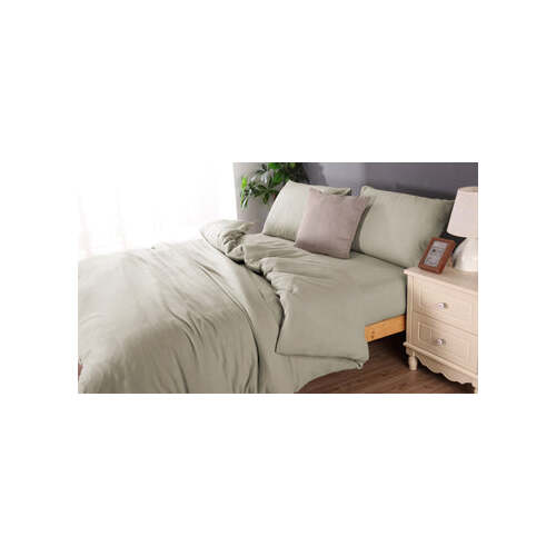 Microflannel duvet cover and sheet comb set Double silver