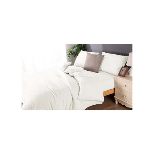 Microflannel duvet cover and sheet comb set Double white