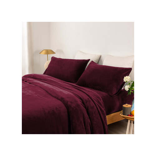 thermal microplush sheet set king single aubergine