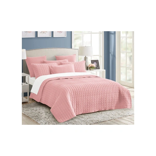 7 piece vintage stone wash comforter set king nude pink