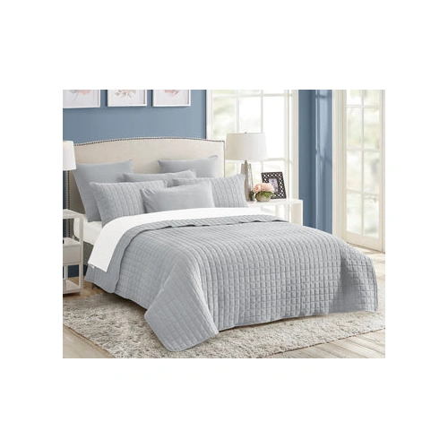 7 piece vintage stone wash comforter set queen silver