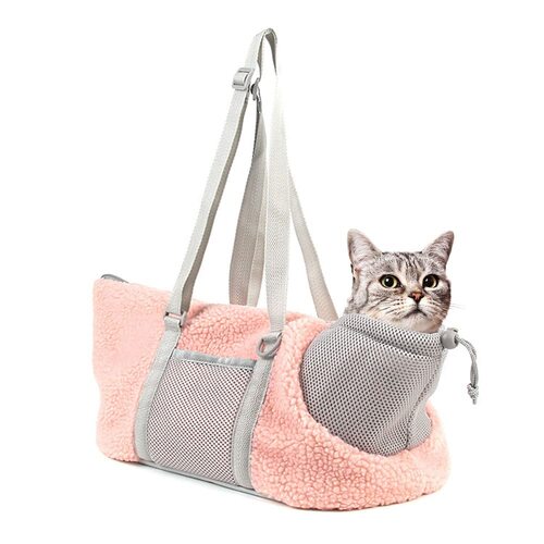 Small Cat Carrier Pet bag: Comfy Shoulder Bag with Adjustable Strap for Small Dogs, Puppies, Kittens Up to 3kg /6.6 lbs - Pink