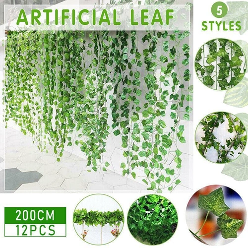 12 X 2M Artificial Ivy Vine Fake Foliage Flower Hanging Leaf Garland Plant Party - Grape Leaves