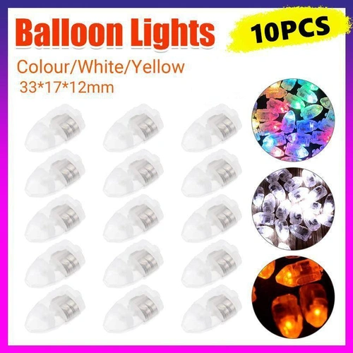 10PCS LED Balloon Lamp Lights Lantern Light Balloons Glow Christmas Party - White