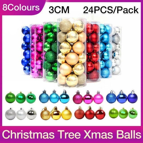 24Pcs/Pack Christmas Tree Xmas Balls Decorations Baubles Party Wedding Ornament - Dark Blue