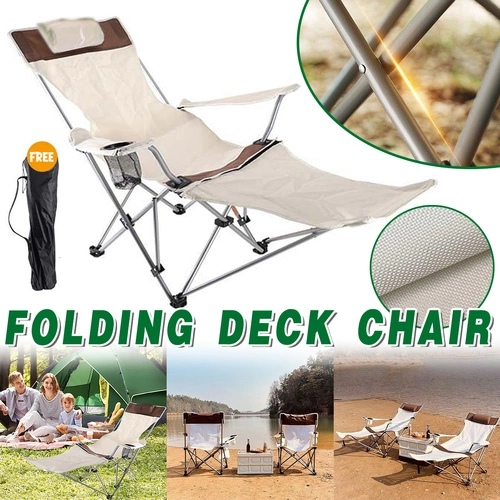 Outdoor Folding Recliner Portable Beach Camping Chair for Sitting and Lying