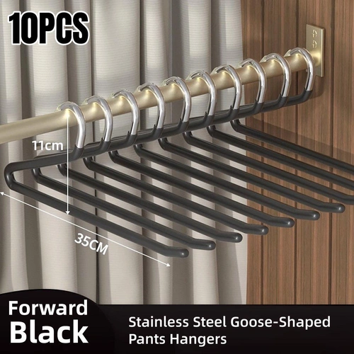 10PCS Goose Shaped Pants Rack Non Slip Z Shaped Pants Clip Wardrobe Storage Clip