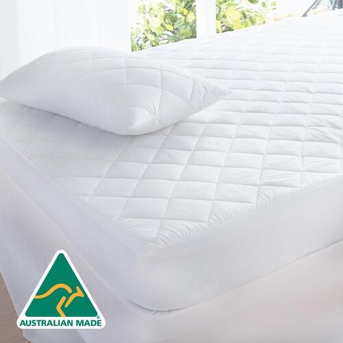 Aus Made Fully Fitted Cotton Quilted Mattress Protector (King)