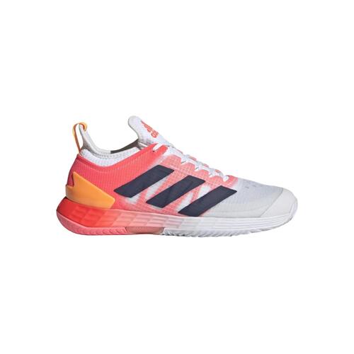 Adidas Speed-boosting Hard Court Shoes with Adituff Toe in White Blue Rush Acid Red - 10 US