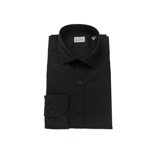 Bagutta Men's Black Cotton Shirt - 2XL
