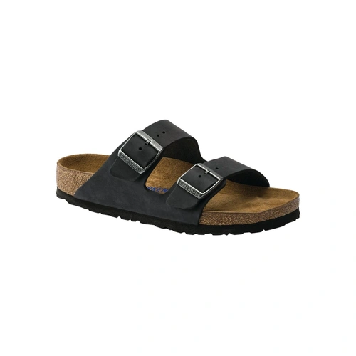 Oiled Leather 2-Strap Sandals with Soft Footbed - 36 EU