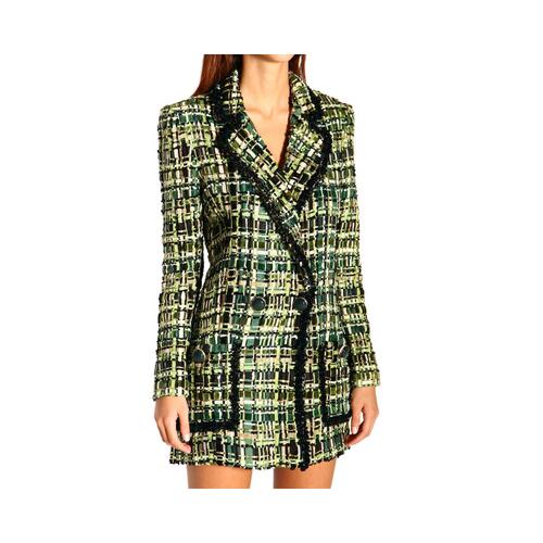 Forest Green Button-Front Jacket with Pockets 40 IT Women
