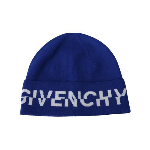 Brand New GIVENCHY Beanie Hat with Blue and Black Logo One Size Men