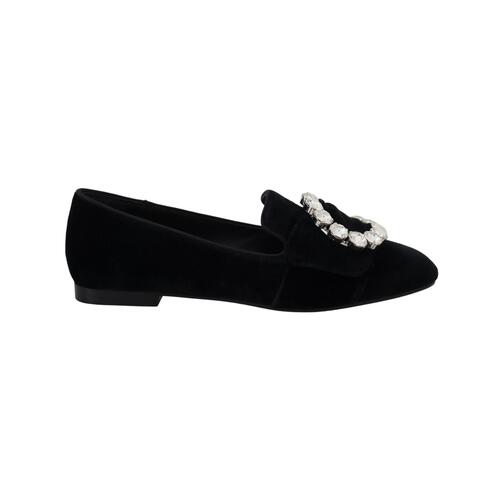 Black Crystal-Embellished Dolce & Gabbana Loafers 37.5 EU Women