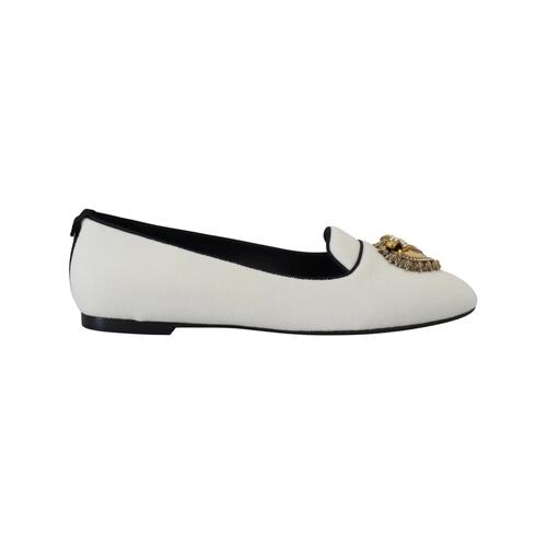Brand New Dolce & Gabbana Loafers with Gold Devotion Detail 36.5 EU Women
