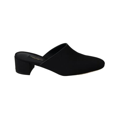 Gorgeous Dolce & Gabbana Black Grosgrain Slide Sandals 35 EU Women
