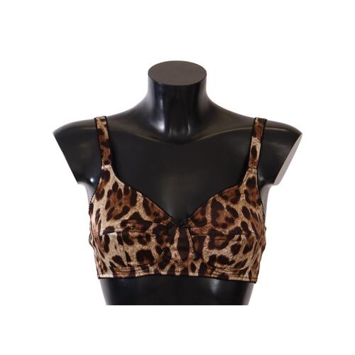 Brand New Dolce & Gabbana Leopard Print Silk Bra 2 IT Women