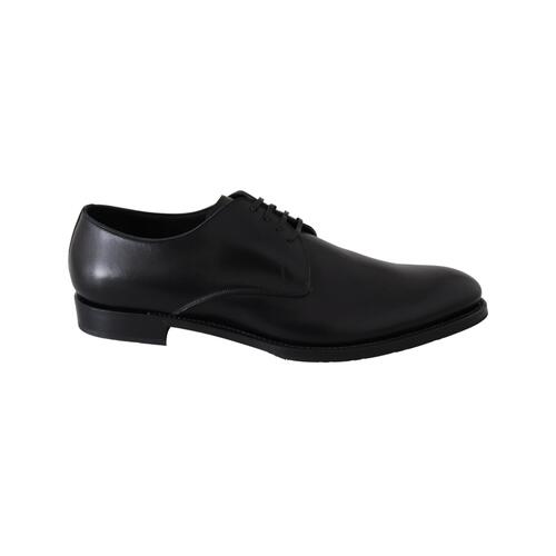 Handcrafted Black Leather Derby Dress Formal Shoes 40 EU Men
