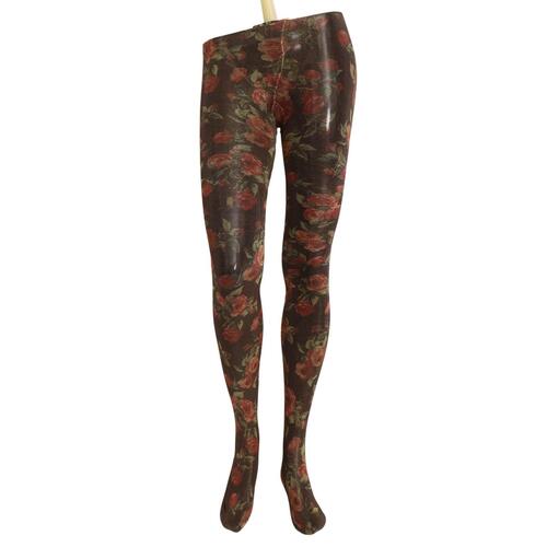 Authentic Dolce & Gabbana Floral Print Nylon Micro Mesh Stockings M Women