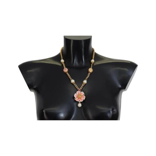 Dolce & Gabbana Gold Crystal Statement Charm Necklace One Size Women
