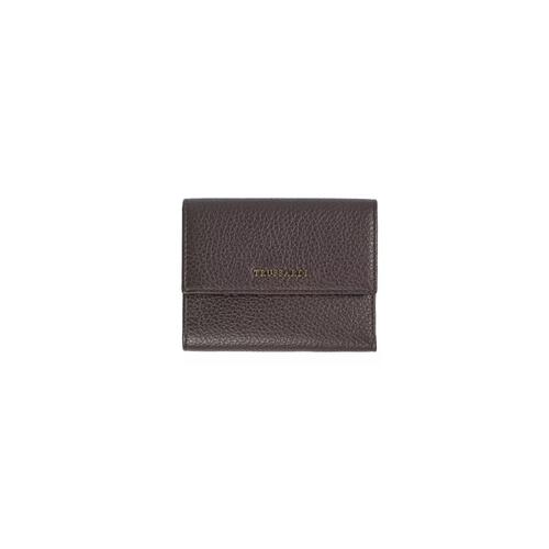 Embossed Leather Womens Wallet with Press Button Closure One Size Women