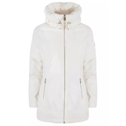 Technical Fabric Down Jacket with High Collar and Zip Closure M Women