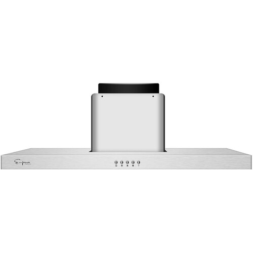90cm Wall Mount Range Hood with Push Button Controls - Ducted Exhaust Kitchen Vent - 3 Speed Fan - Permanent Filter - LEDs Light in Stainless Steel