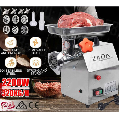 1.63HP Commercial Meat Mincer- Electric Grinder & Sausage Maker Filler 1200W