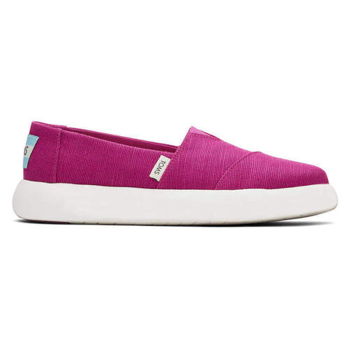 TOMS Womens Canvas Slip On Shoes Sneakers Flats Platform Espadrilles - Fuchsia Pink - US 9