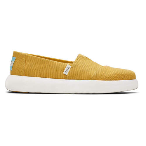 TOMS Womens Canvas Slip On Shoes Sneakers Flats Alpargata Espadrilles - Mustard - US 9