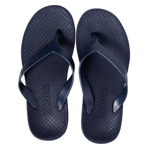 ARCHLINE Flip Flops Orthotic Thongs Arch Support Shoes Footwear - Navy - EUR 38