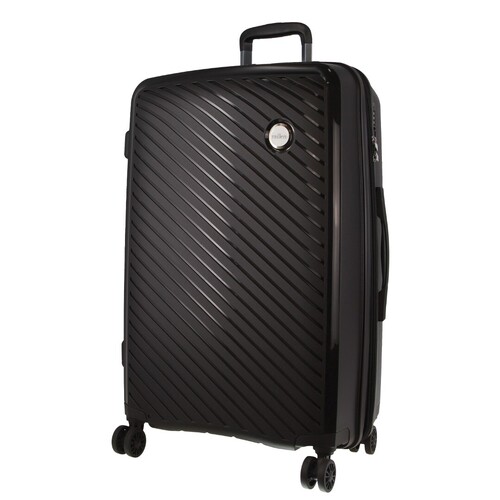 Cardin Inspired Milleni Checked Luggage Bag Travel Carry On Suitcase 75cm (124L) - Black