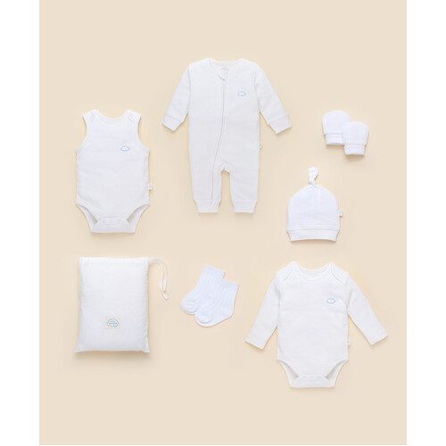 6PC Essentials Pack - Pure White - 0 to 3months