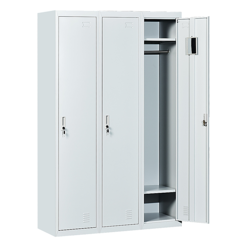 Three-Door Side by Side Office Gym Shed Storage Locker